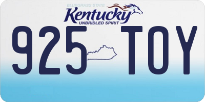 KY license plate 925TOY