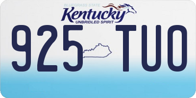 KY license plate 925TUO