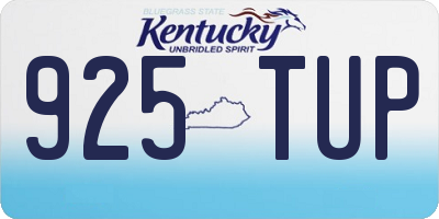 KY license plate 925TUP