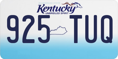 KY license plate 925TUQ