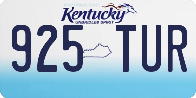 KY license plate 925TUR