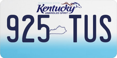 KY license plate 925TUS