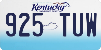 KY license plate 925TUW
