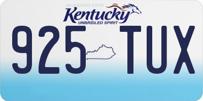 KY license plate 925TUX