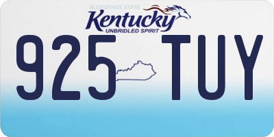 KY license plate 925TUY