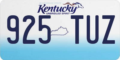 KY license plate 925TUZ