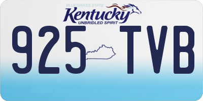 KY license plate 925TVB