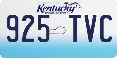 KY license plate 925TVC