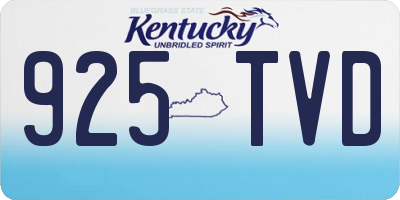 KY license plate 925TVD