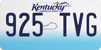 KY license plate 925TVG