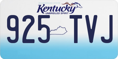 KY license plate 925TVJ