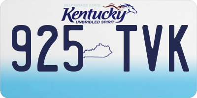 KY license plate 925TVK