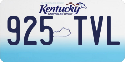 KY license plate 925TVL