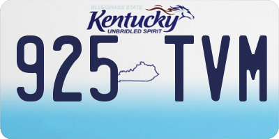 KY license plate 925TVM
