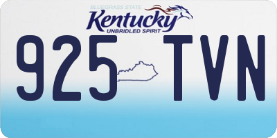 KY license plate 925TVN