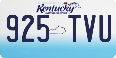 KY license plate 925TVU