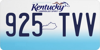 KY license plate 925TVV