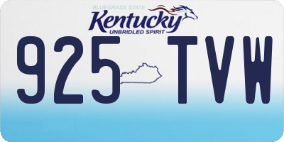 KY license plate 925TVW