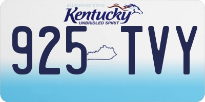 KY license plate 925TVY