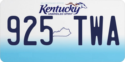 KY license plate 925TWA