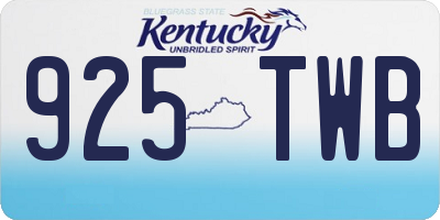 KY license plate 925TWB