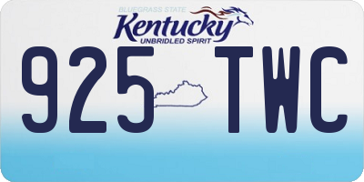KY license plate 925TWC