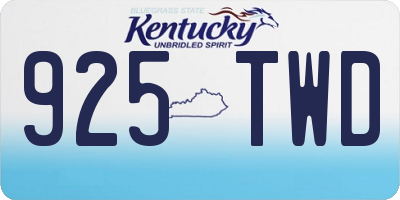 KY license plate 925TWD