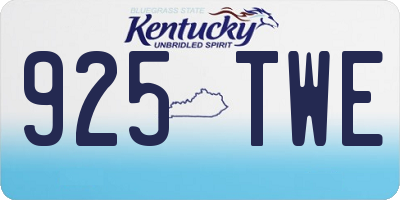 KY license plate 925TWE