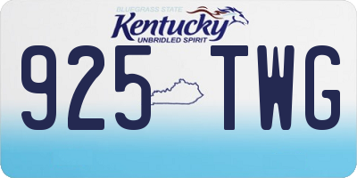 KY license plate 925TWG