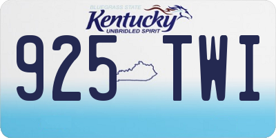 KY license plate 925TWI
