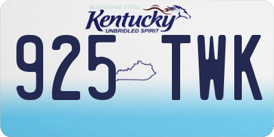 KY license plate 925TWK