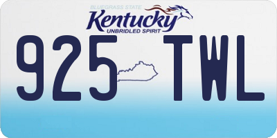 KY license plate 925TWL