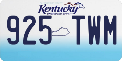 KY license plate 925TWM