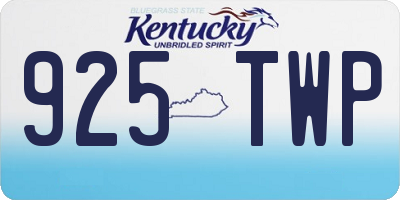 KY license plate 925TWP