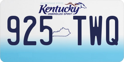 KY license plate 925TWQ