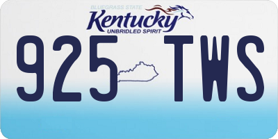 KY license plate 925TWS