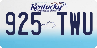 KY license plate 925TWU