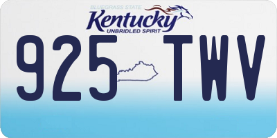 KY license plate 925TWV