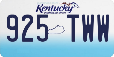 KY license plate 925TWW