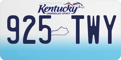 KY license plate 925TWY