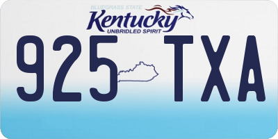 KY license plate 925TXA
