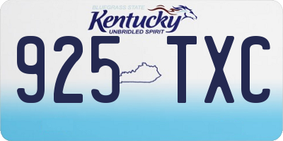 KY license plate 925TXC