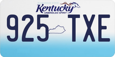 KY license plate 925TXE