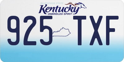 KY license plate 925TXF