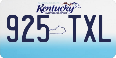 KY license plate 925TXL