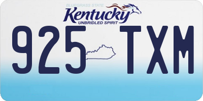 KY license plate 925TXM