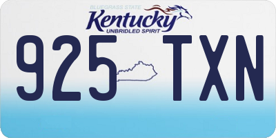 KY license plate 925TXN