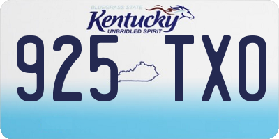 KY license plate 925TXO