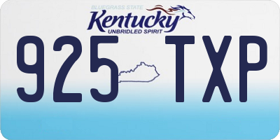KY license plate 925TXP