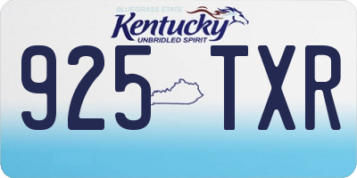 KY license plate 925TXR